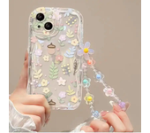 Phone Case For Xiaomi POCO X5 X3 X6 Pro X4 NFC F3 F4 X4 GT M3 M4 Pro MI 12 11 Lite 5G NE 12T 12 Cover Flower Pearl Chain Lanyard