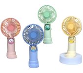 Mini ventilador de bolsillo portátil con soporte para escritorio, ventilador eléctrico de carga USB, 1 piezas