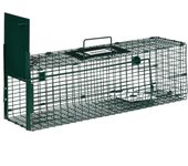 Outsunny Trampa para Animales Vivos con Puerta Jaula de Captura Metálica con Asa para Conejos Visones Pequeños 60x18x20 cm Verde Oscuro