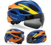 VICTGOAL Bicycle Helmet For Men Taillight Magnetic Goggles UV400 Lens Sun Visor Cycling Helmets MTB Electric Scooter Bike Safety