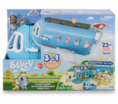 Avión 3 en 1 de Bluey con sonidos ¡se convierte en Hotel, Barco y Playa! incluye figura de Bingo, Bluey y accesorios (Famosa BLY75000)