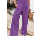 Spring and summer new women's casual pants solid color comfortable mid waist pants for women