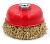 Tradineur - Cepillo de alambre para amoladora angular - Cepillo de acero para madera y metal - Lijado y pulido, eliminación de óxido, rebabas - Ø 125 mm