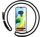 Funda Colgante Transparente para Xiaomi Redmi A1 con Cordon Negro