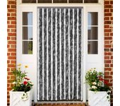 vidaXL Cortina mosquitera gris y blanco chenilla 90x200 cm