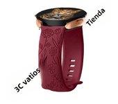 18mm 20mm 22mm Rose engrave Band for Samsung Galaxy Watch 654 40mm 44mm Gear S3 Silicone Cute Strap Classic 43mm 45mm Active 2