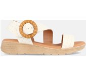 MARILA SHOES SANDALIA PLANA DE PIEL PARA MUJER CAMBERRA BLANCO