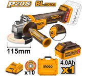 INGCO CAGLI2111561 Mini amoladora 20V 115MM (1XBAT4AH+CARGADOR) - Envío desde España 24h.