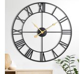 Relojes de pared grandes de 24 pulgadas para decoración de sala de estar, relojes de pared silenciosos que no hacen tictac, funciona con pilas, reloj de pared interior analógico decorativo de metal para cocina, dormitorio, decoración de oficina, manecilla
