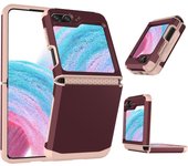 Electroplated Armor Hinge Integrated Phone Case for Samsung Galaxy Z Flip 3 4 5 6 Flip5 Flip4 ZFlip6 Hard Shell Protective Cover