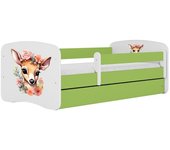 Cama 180 x 80 cm Kocot Kids com gaveta e colchão BabyDreams Bambi Green