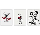 Set de 3 cuadros calidad premium con marco de madera - 30x40 cm o 50x70 cm - POSTER LAB