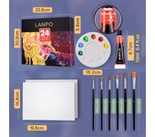 Pintura acrílica en set de 12, 24 o 36 colores (12ml) – Kit para pintura manual, DIY, resistente al agua – Presentación en caja