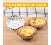 50Pcs Aluminum Egg Tart Mold Small Tart Pie Tin Mini Cupcake Cake Muffin Cookie Mold Baking Cups, Aluminium Tart Pans for Baking