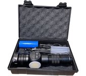 Linterna de luz láser blanca potente con pantalla de carga tipo C, luz lateral COB magnética fuerte, interruptor doble, linterna LED