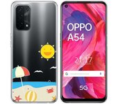 Tumundosmartphone Funda Gel Transparente para Oppo A54 5G / A74 5G diseño Playa Dibujos