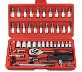 53/46 PCS Car Repair Tool Set 1/4-Inch Socket Set Car Repair Tool Ratchet Torque Wrench Combo Tools Kit Auto Repairing Tool Set