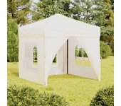vidaXL Carpa para fiestas plegable con paredes laterales crema 2x2 m