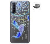 Tumundosmartphone Funda Gel Transparente para Oppo Find X2 Lite diseño Plumas Dibujos