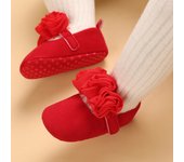 Baby Girls Fashion Lace Lace Solid Color Princess Shoes Comfortable Soft Sole Non-Slip Toddler Shoes White Baptism First Walker