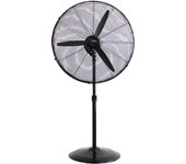 VENTILADOR DE PIE INDUSTRIAL OSCILANTE. CON BASE CIRCULAR NEGRO POTENCIA: 180W ASPAS: Ø60cm ALTURA REGULABLE 117-156cm EDM