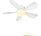 Ventilador de techo de 55 cm con luz, con control remoto, con luz LED para baño, cocina, dormitorio y garaje (50 cm, paquete de 1 unidad)