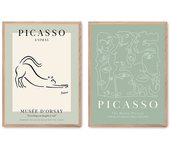 Set de 2 cuadros calidad premium con marco de madera - 30x40 cm o 50x70 cm - POSTER LAB