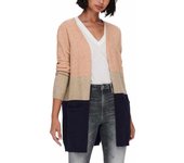 Cárdigan Only Queen tricolor beige/salmón/marino para mujer