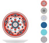 H&H Plato Postre Coupe con Estampado de Porcelana Refinada