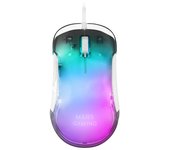 Mars Gaming - MMGLOWW, Ratón Gaming RGB Chroma-Glow, Acabado Espejo, Ultraligero, 12800 DPI, Blanco MMGLOWW