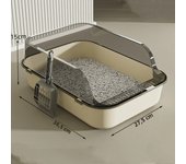 1pcs Large Capacity Pet Sandbox Can Be Pulled Closed/Semi Closed Splashproof Easy Cleaning Installation Design Sense Cat Toilet