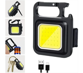 Multifunctional COB LED Flashlight Built-in Battery USB Rechargeable Work Light Magnetic Hanging Lamp With Warning Red Light