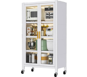 MAGIC SELECT Armario de Cocina con Ruedas, Vitrina de Almacenamiento para Hogar, Alacena con Puertas, Organizador para Casa, Baño, Salón, Habitación