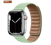 Leather Link for Apple Watch Band 45mm 41mm 40mm 44mm 49mm Original Magnetic Loop Bracelet IWatch Series 8 Ultra 3 SE 6 7 Strap