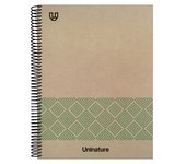 Grafoplas - CUADERNO RECICLADO A4 KRAFT SOFT TAPA DURA 100 HOJAS 90GR CUADRICULA 5X5 MM VERDE UNINATURE 88500520 88500520