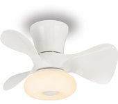 Ventilador de techo Dubi Blanco de P&B con motor DC bajo consumo, Luz LED CTT regulable en intensidad  y APP - Mando a distancia de 6 velocidades con programador - Ø55cm