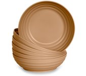 Plastic Forte - Juego de 6 Platos Classic Hondos 19 cm Reutilizables. Ideal Navidad. Dorado
