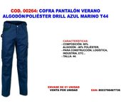 Cofra pantalon verano algodon-pol. drill azul mar. t44