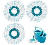 Cabezal de fregona húmeda y Seca de microfibre, 3 piezas, se adopta a la almohadilla de repuesto de fregona giratoria Leifheit