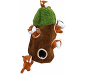 Verde Ocultar y Buscar Juguete para Perros Casa de Árbol de Peluche Madriguera Chillón