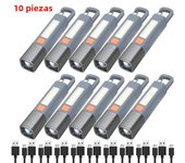 1-10PCS Super Bright LED Flashlight XPE Torch Light With Hook Camping Light USB Rechargeable Zoomable Waterproof Flashlight