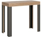 Consola extensible 90x40/300 cm Roble Línea Nature Estructura Anthracita