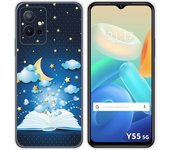 Funda Silicona para Vivo Y55 5G diseño Libro Cuentos Dibujos