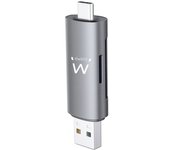 Ewent ew1075 lector de tarjetas compacto usb 3.2 gen1 (usb 3.0) con conector usb c y usb a