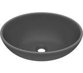 vidaXL Lavabo de Lujo Ovalado Cerámica Mate Tocador Montado Encima Color matte light blue,  matte dark blue,  matte white y mas