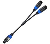 Cable divisor Speakon de 1 macho a 2 hembras, cable adaptador Speak-on de 2 polos (1 macho)
