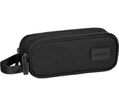 SAFTA - SAFTA BASIC "NEGRO" Portatodo Doble con Bolsillo y Cremalleras - Asa Lateral y Adaptabilidad a Carro Portamochilas - Estuche Diseño único con Licencia Oficial - Estuche diseño único y licencia oficial by safta -