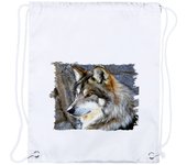 4 MOCHILAS DE CUERDAS lobo gris animal salvaje feroz mascota bosque playa piscina picnic excursion personalizada
