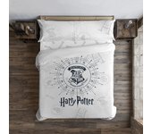 BL BELUM  Funda nórdica Harry Potter, Funda nórdica con botones 100% algodón modelo Dormiens Draco Blanco - Funda Nórdica Extrasuave - Funda Nórdica 100% Made in Spain
