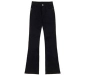 Korean Black Flare Jeans Women Vintage Y2K Denim Pants High Waist Slim Fit Stretch Tall and Thin Casual Solid Lady Trousers